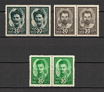 1944 USSR Heroes of the Civil War Pairs (Full Set, MNH)