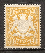 1900 Bavaria Germany 40 Pf (Broken Frame, Print Error)