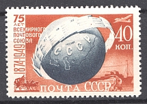 1949 USSR 75th Anniversary of UPU 40 Kop (Print Error, Shifted Center, MNH)