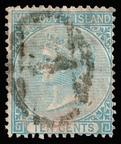 1865 10с Vancouver Island, Canada (SG 14, Canceled, CV $250)