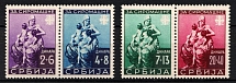 1942 Serbia, German Occupation, Germany, Se-tenants, Zusammendrucke (Mi. W Zd 1 - W Zd 2, CV $130, MNH)