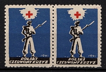 1941 Red Cross, Poland, WWII, Non-Postal, Cinderella, Pair