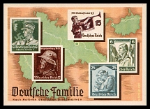 1936 'German family', Propaganda Postcard, Third Reich Nazi Germany