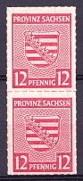 1946 12pf Naumburg (Saale), Germany Local Post, Pair (Mi. 6 I, 6 II, Unofficial Issue, Signed, MNH)