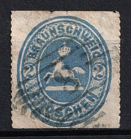 1865 2gr Braunschweig, German States, Germany (Mi. 19, Used, CV $210)