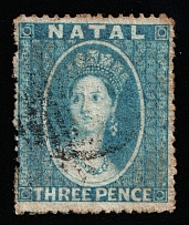 1861-62 3p Natal, Africa, British Colonies (SG 12, Canceled, CV $60)