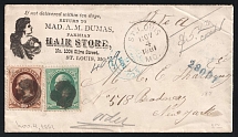 1881 (4 Nov) 'Parisian Hair Store', United States, Cover from St. Louis (Missouri) to New York