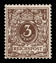 1891-97 3pf German Empire, Germany (Mi. 45 b, Signed, CV $20, MNH)