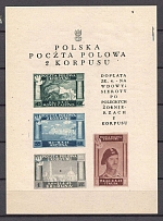 1946 Polish 2nd Corps Issue Field Post Block Sheet (MNH)