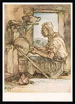 1939 'Glass polisher from the Bohemian Forest', Propaganda Postcard, Third Reich Nazi Germany