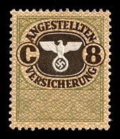 'C8' Employee Medical Insurance Stamp, Revenue, Swastika, Third Reich, Nazi Germany