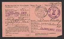 1934, United States, Return Receipt from Cleveland to Hugo Eckener with his Signature on back