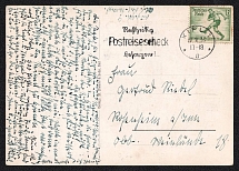 1936 (19 Aug) 'Olympic Games in Kiel', Postcard from Kiel to Rosenheim franked with 6+4pf, Propaganda, Third Reich Nazi Germany (Mi. 611)