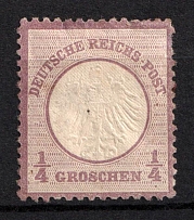 1872 1/4gr German Empire, Small Breast Plate, Germany (Mi. 1, CV $420)