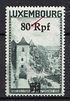 1940 80rpf Luxembourg, German Occupation, Germany (Mi. 31 PF I, '0' with Notch in Value, Print Error, CV $70, MNH)