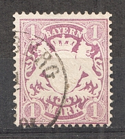 1874-75 Bavaria Germany 1 M (CV $90, Canceled)