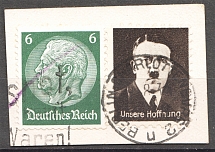Third Reich Hitler Propaganda Stamp `Our Hope`, `Unsere Hoffnung` (Cancelled)