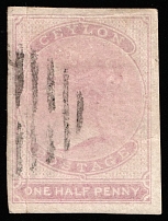 1857-64 1/2p Ceylon, British Colonies (SG 16, Canceled, CV $900)