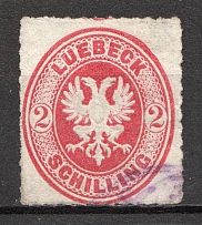 1863-67 Lubeck Germany 2 S (CV $100, Canceled)