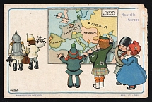1914-18 'New Europe' WWI European Caricature Propaganda Postcard, Europe