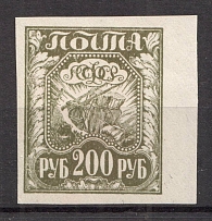1921 RSFSR 200 Rub (Gray Olive, CV $250, MNH)
