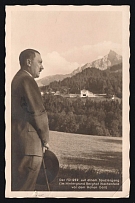 1938 'The Guide on a Walk (in the Background Berghof Wachenfeld in Front of the Hoher Göll)', Propaganda Postcard, Third Reich Nazi Germany