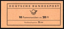1963 Complete Booklet with stamps of German Federal Republic, Germany, Excellent Condition (Mi. MH 9 u, CV $50)