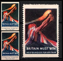 'Britain Must Win', Help Bundless for Britain, WWII, New York, United States, Propaganda Mini Posters