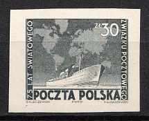 1949 30zl Republic of Poland (Official Black Print, Proof of Mi. 534)