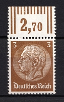 1933 3pf Third Reich, Germany (Control Number, Mi. 482 W OR, CV $310, MNH)