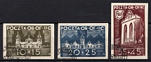 1944 Woldenberg, Poland, POCZTA OB.OF.IIC, WWII Camp Post (Fi. 42 - 44, Full Set, Signed, Canceled)