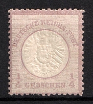 1872 1/4gr German Empire, Large Breast Plate, Germany (Mi. 16, CV $140)