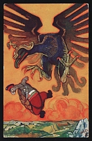 1914-18 'The turtle and eagle' WWI European Caricature Propaganda Postcard, Europe