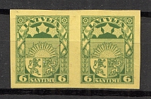 1923-25 Latvia Pair 6 S (Probe, Proof, MNH)