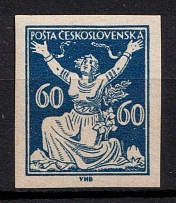 1920-22 60h Czechoslovakia (Mi. 176 U, Imperforate, CV $50, MNH)