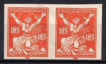 1920-22 185h Czechoslovakia, Pair (Mi. 179 U, Signed)