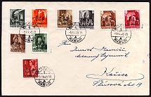 1945 Khust, Carpatho-Ukraine CSP, Local Issue, Cover from Kosice franked with Steiden L1 - L2, L4, L8 - L9, L11 - L12, L17 (CV $500)