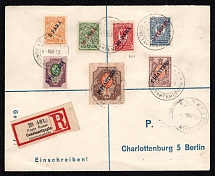 1913 (4 Apr) Offices in Levant, Registered Cover from Constantinople to Berlin franked with full set of Kr. 77 I - 83 I (CV $300)