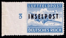 1944 Island Rhodes, Military Mail 'INSELPOST', Germany (Control Number '3', Mi. 8 B II, Signed, CV $200, MNH)