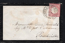 1874 (31 Jan) German Empire, Germany, Cover from Strasbourg to Bischwiller