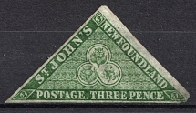 1857-60 3p Newfoundland, British Сolonies (Signed, CV $150)