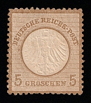 1872 5gr German Empire, Small Breast Plate, Germany (Mi. 6, CV $1,700)