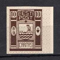1938 10S+10S Estonia (PROBE, Proof, Stamp by Sc. B36, Imperforated, MNH)