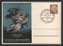 1938 'Stamp Day 1938', Propaganda Postal stationery, Third Reich Nazi Germany