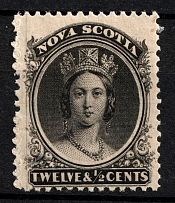 1860-63 12.5c Nova Scotia, Canada (SG 29, CV $80)