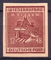 1945 12+48pf Meissen, Germany Local Post (Mi. 37 B, Signed, CV $200)