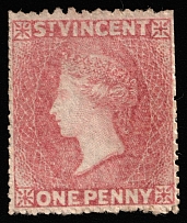 1861 1p Saint Vincent, British Colonies (SG 1, CV $75)