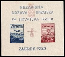 1942 Croatia, Souvenir Sheet (Mi. Block 1, CV $70)