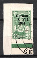 1941 20k Parnu Pernau, German Occupation of Estonia, Germany (Mi. 8 I, Signed, Canceled, CV $200)