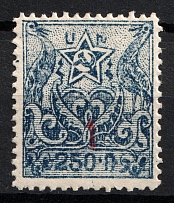 1922-23 1k on 250r Armenia Revalued, Russia Civil War (Red Overprint, Signed, CV $140)